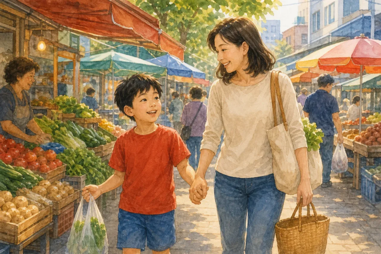 At the Market 표지